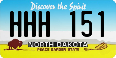 ND license plate HHH151