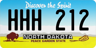 ND license plate HHH212