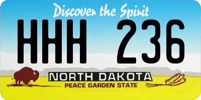 ND license plate HHH236