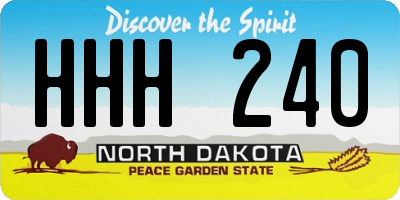 ND license plate HHH240