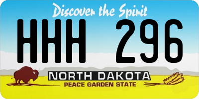 ND license plate HHH296