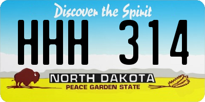 ND license plate HHH314