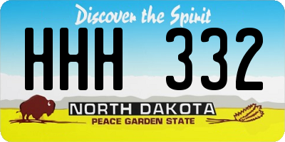 ND license plate HHH332