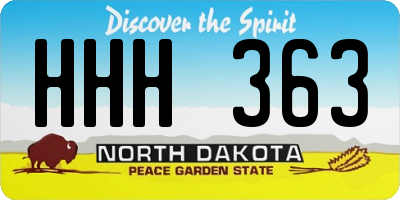 ND license plate HHH363