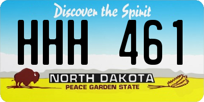 ND license plate HHH461