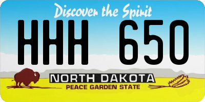 ND license plate HHH650