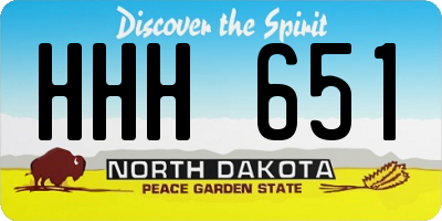 ND license plate HHH651