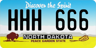ND license plate HHH666