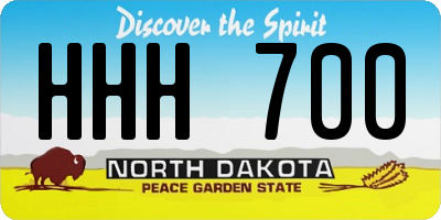 ND license plate HHH700