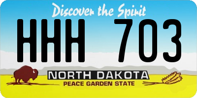 ND license plate HHH703