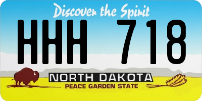 ND license plate HHH718