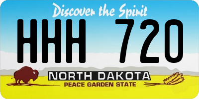 ND license plate HHH720