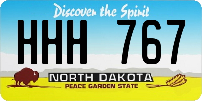 ND license plate HHH767