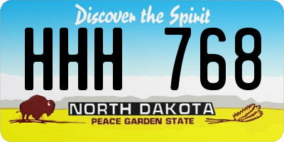 ND license plate HHH768