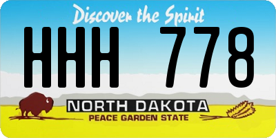 ND license plate HHH778