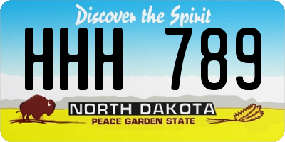 ND license plate HHH789