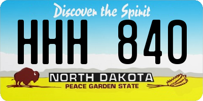 ND license plate HHH840