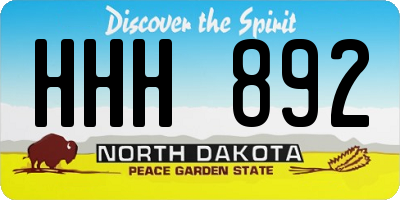 ND license plate HHH892