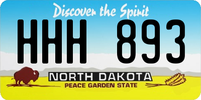 ND license plate HHH893