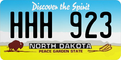 ND license plate HHH923