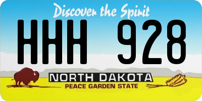 ND license plate HHH928