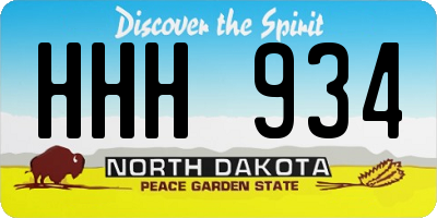 ND license plate HHH934