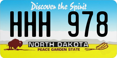 ND license plate HHH978