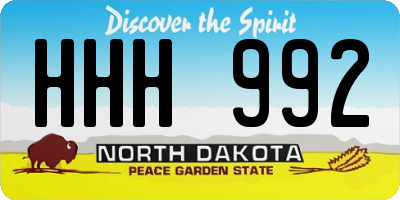 ND license plate HHH992