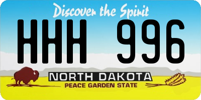 ND license plate HHH996