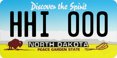 ND license plate HHI000