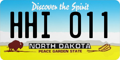 ND license plate HHI011