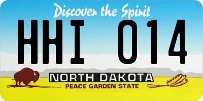 ND license plate HHI014