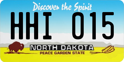 ND license plate HHI015