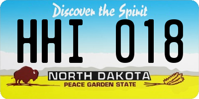 ND license plate HHI018