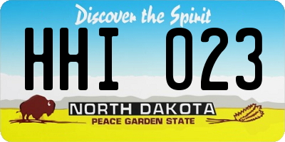 ND license plate HHI023