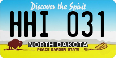 ND license plate HHI031