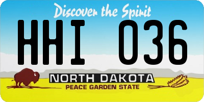 ND license plate HHI036