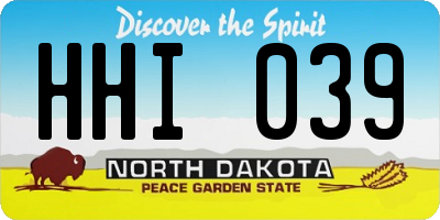 ND license plate HHI039
