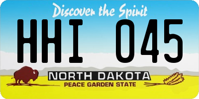 ND license plate HHI045