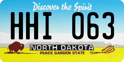 ND license plate HHI063