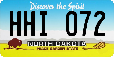ND license plate HHI072