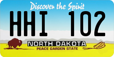 ND license plate HHI102