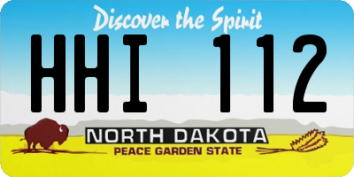 ND license plate HHI112