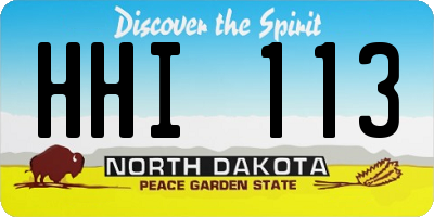 ND license plate HHI113