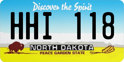 ND license plate HHI118