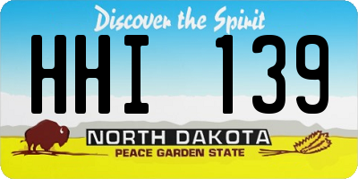 ND license plate HHI139