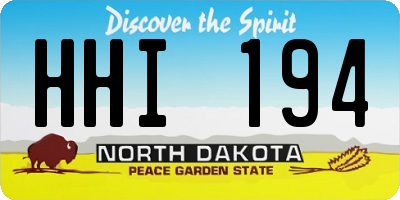 ND license plate HHI194