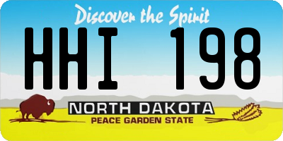 ND license plate HHI198