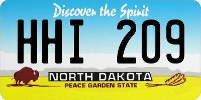 ND license plate HHI209