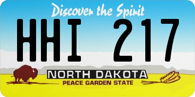 ND license plate HHI217